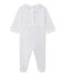 Baby-Mädchen-Strampler mit Herzchen-Print weiss ECUME/blau MEDIEVAL