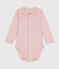 Langärmeliger Baby-Body aus Baumwolle mit Rüschenkragen rosa SALINE