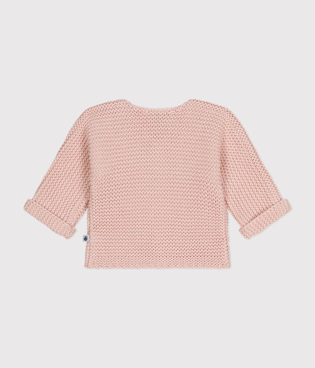 Baby-Cardigan kraus rechts gestrickt rosa