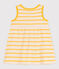 Ärmelloses gestreiftes Baby-Kleid aus Rippstrick gelb AVALANCHE/weiss DAISY