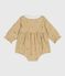 Baby-Kurzoverall aus Fein-Cord mit Blumenmuster beige CAJOU/ MULTICO