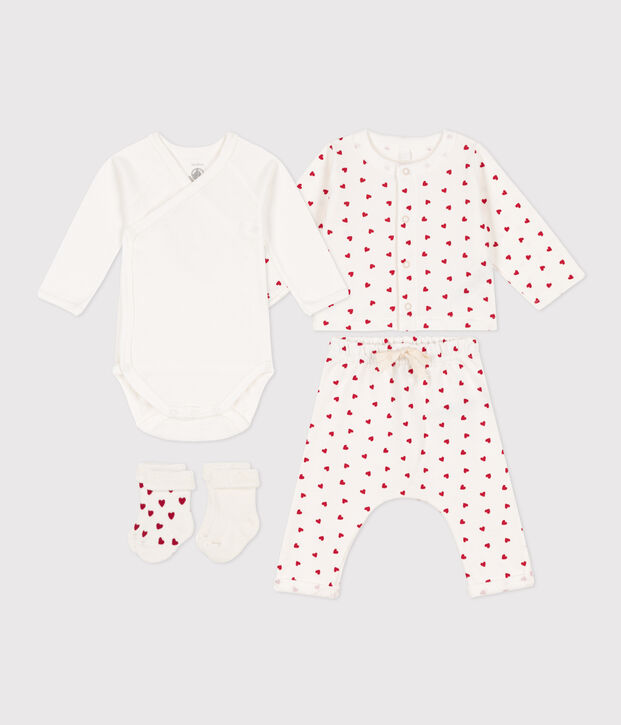 Geschenkset zur Geburt Motiv kleines Herz vielfarbig