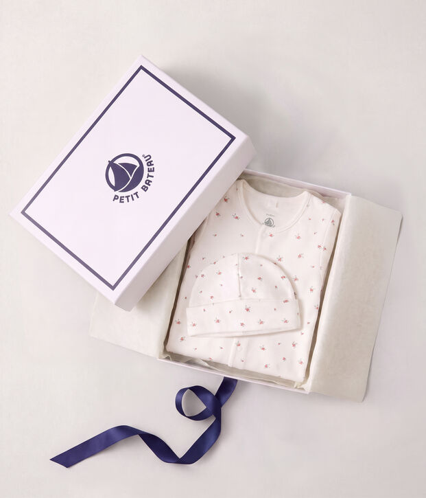 Newborn-Geschenkset aus bedruckter Baumwolle vielfarbig