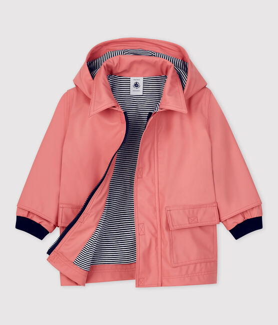 KLASSISCHE BABY-REGENJACKE AUS RECYCELTEM MATERIAL rosa PAPAYE