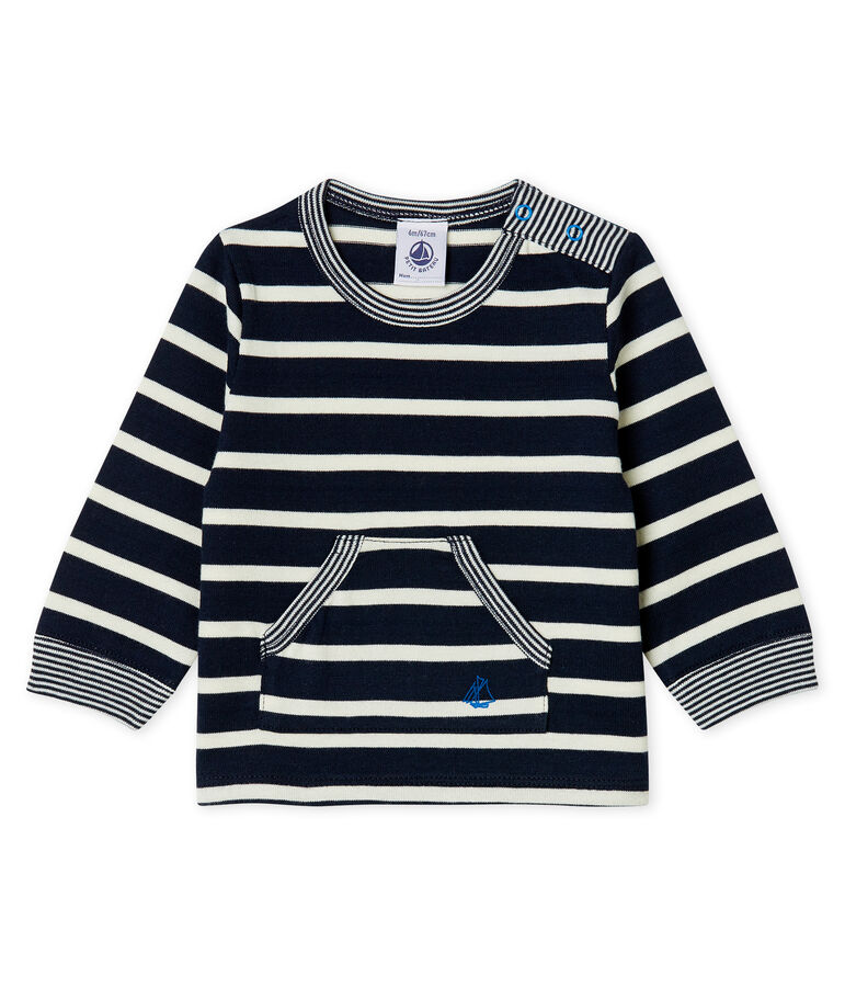 Lang&auml;rmeliges Baby-T-Shirt f&uuml;r Jungen blau/weiss