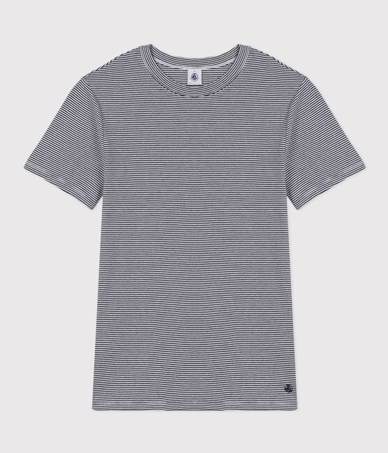 Kurzärmeliges Damen-T-Shirt "L'Iconique" aus gestreiftem Rippstrick blau SMOKING/weiss MARSHMALLOW