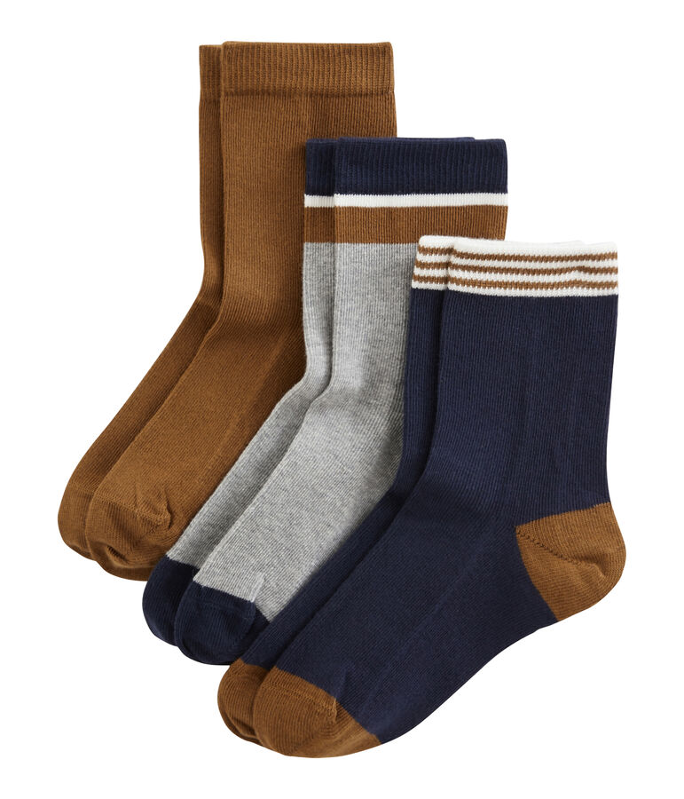 Set mit 3 Paar Kinderstr&uuml;mpfen f&uuml;r Jungen vielfarbig