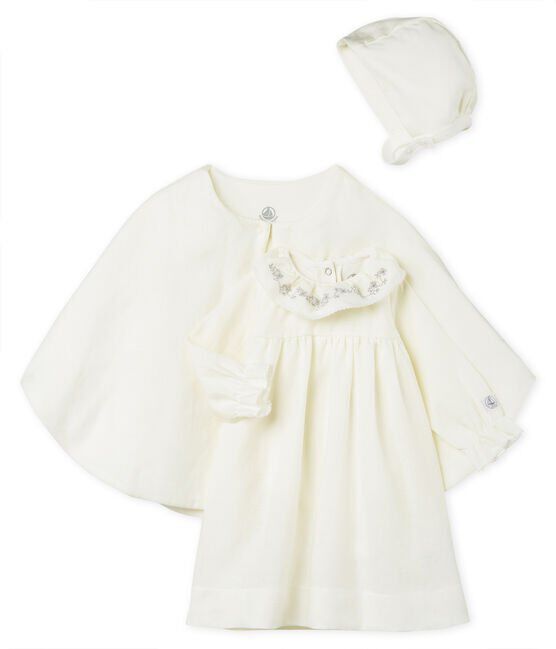 3 Teiliges Ensemble Baby Festtagskleidung Madchen Aus Leinen Petit Bateau