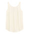 Leinen-Tanktop für Damen weiss MARSHMALLOW