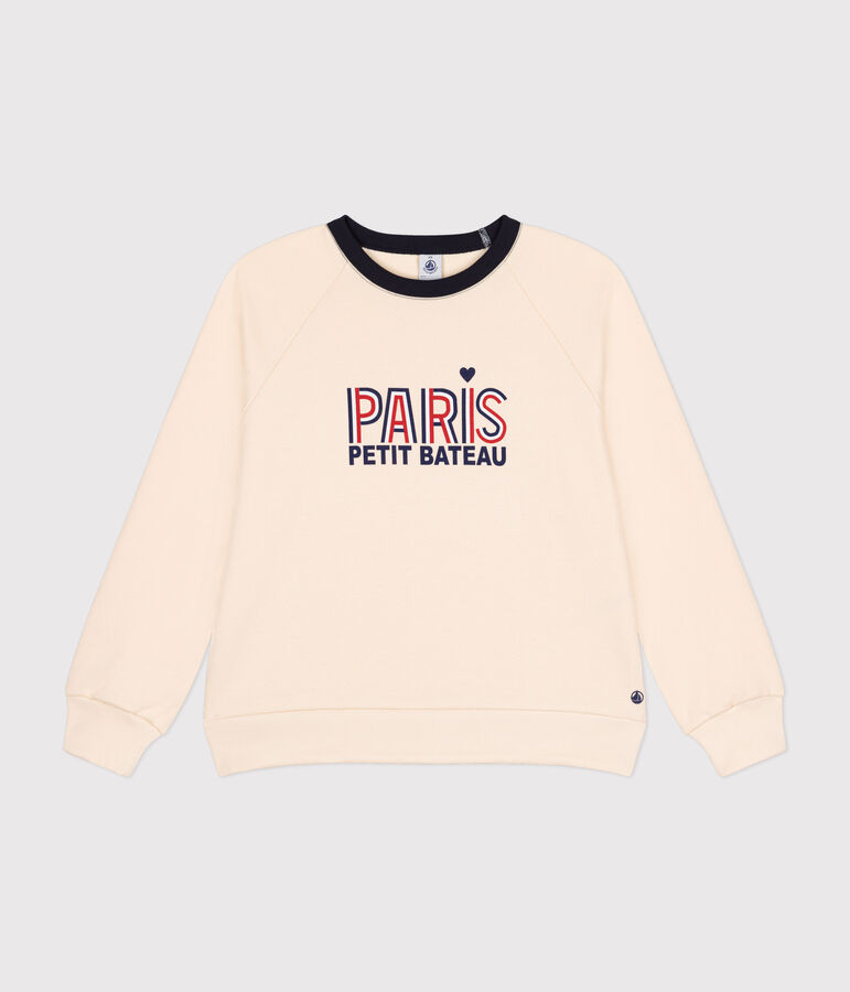 Damen-Sweatshirt aus Molton naturfarben