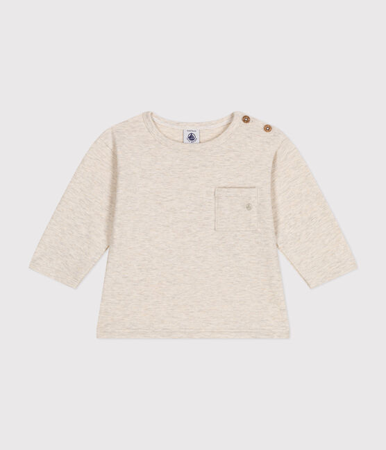 Langärmeliges Baby T-Shirt aus feinem Jersey beige MONTELIMAR CHINE