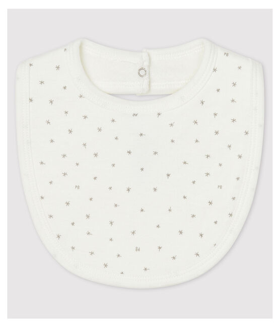 Baby-Lätzchen aus Bio-Baumwolle in Weiß, mit Sternen-Motiv weiss MARSHMALLOW/grau GRIS