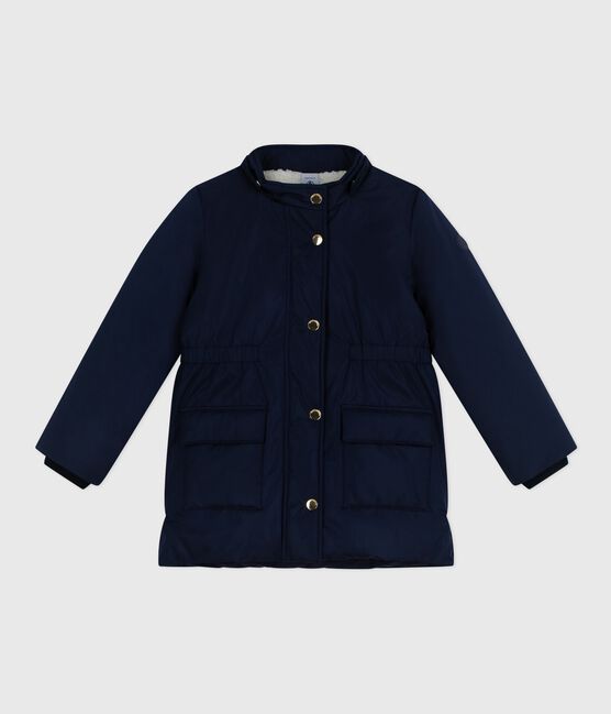 Kinder-Parka halblang und einfarbig blau SMOKING