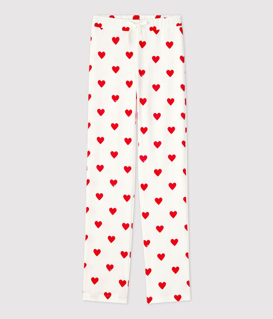 Damenhose aus BIO-Baumwolle weiss MARSHMALLOW/rot TERKUIT