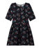 Gestepptes Mädchen-Kleid aus gedoppeltem Jersey mit 3/4-Ärmeln blau SMOKING/weiss MULTICO