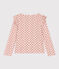 Langärmeliges T-Shirt aus Baumwolle für Kinder/Mädchen rosa SALINE/weiss MULTICO