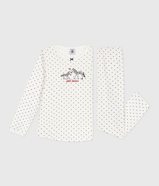 Kinder-Pyjama aus Baumwolle mit Pünktchenmuster blau MARSHMALLOW/ SOIR