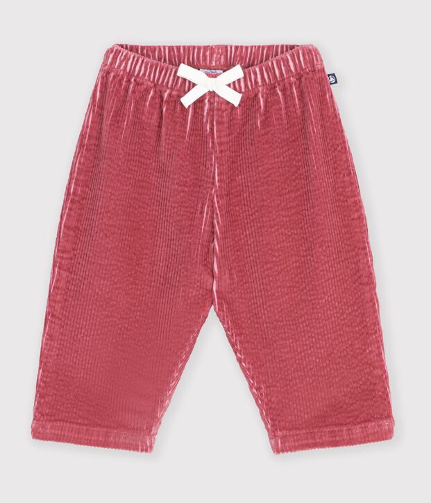 Baby-Hose aus einfarbigem Fein-Cord rosa