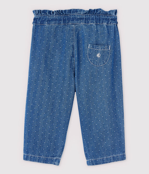 Baby-Hose aus hellem Denim mit Polka-Dot-Muster M&auml;dchen blau