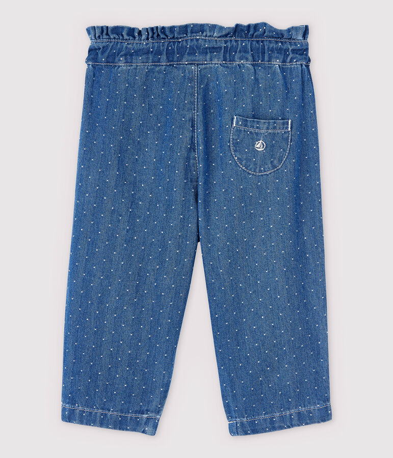Baby-Hose aus hellem Denim mit Polka-Dot-Muster M&auml;dchen blau