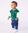 Baby College-Jacke aus zweifarbiger Baumwolle grün EVERGREEN/ MILK