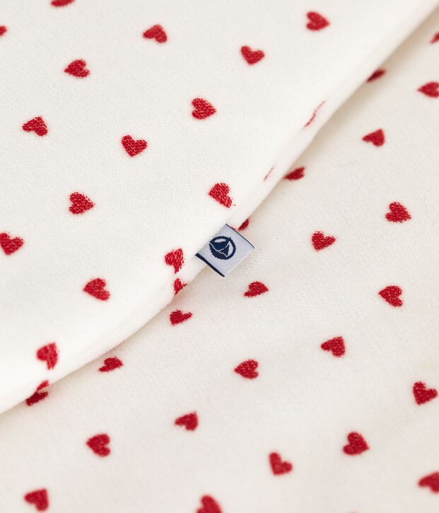 Baby-Schlafsack aus Nicki mit Herzmotiv TOG-Wert 3 weiss/rot