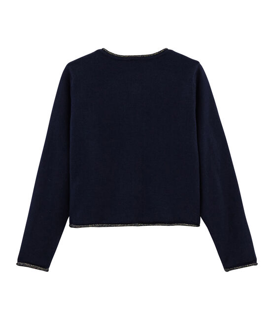 Strick-Cardigan für Mädchen blau SMOKING