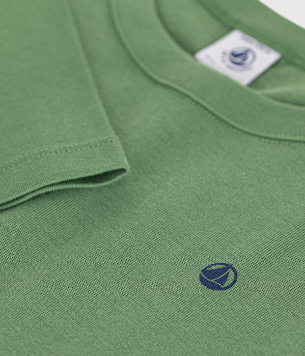 Lang&auml;rmeliges Kinder-T-Shirt aus Rippstrick f&uuml;r M&auml;dchen und Jungen gr&uuml;n