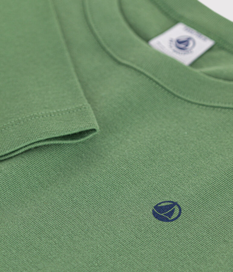 Lang&auml;rmeliges Kinder-T-Shirt aus Rippstrick f&uuml;r M&auml;dchen und Jungen gr&uuml;n