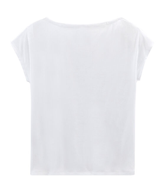 Kurzärmliges T-Shirt aus Sea Island-Baumwolle für Damen weiss ECUME