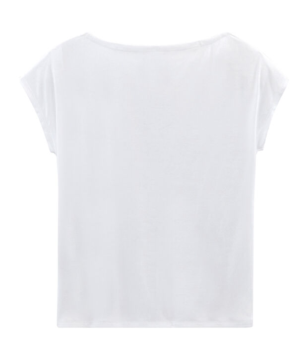 Kurz&auml;rmliges T-Shirt aus Sea Island-Baumwolle f&uuml;r Damen weiss