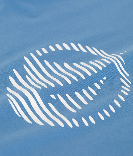 Kurzärmeliges Kinder-T-Shirt aus bedruckter Baumwolle blau ALASKA