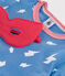 Kinder-Pyjama zum Verkleiden aus phoshoreszierender Baumwolle mit Cape blau/vielfarbig
