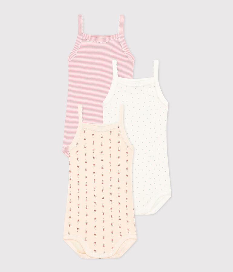 3er-Set gebl&uuml;mte Tr&auml;gerbodys aus Baumwolle f&uuml;r Babys vielfarbig