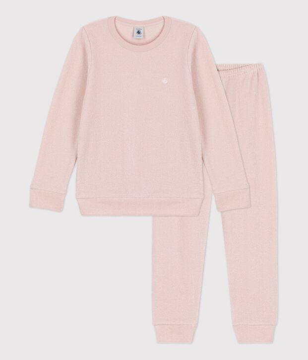 Kinderpyjama aus Frottee rosa