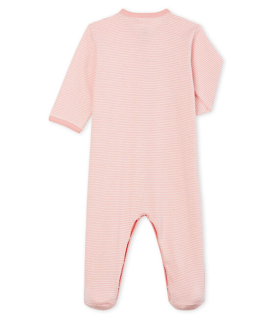 Baby-Strampler aus Rippstrick für Mädchen rosa CHARME/weiss MARSHMALLOW