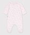 Strampler aus Nicki mit Kragen und Blumenmuster rosa/vielfarbig