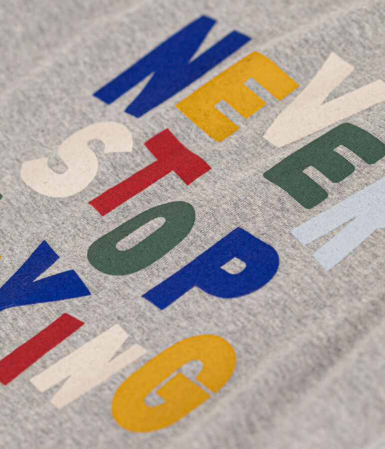 Gemustertes Jungen-T-Shirt aus leichtem Jersey grau