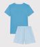 Pyjama short Femme en coton blau/vielfarbig