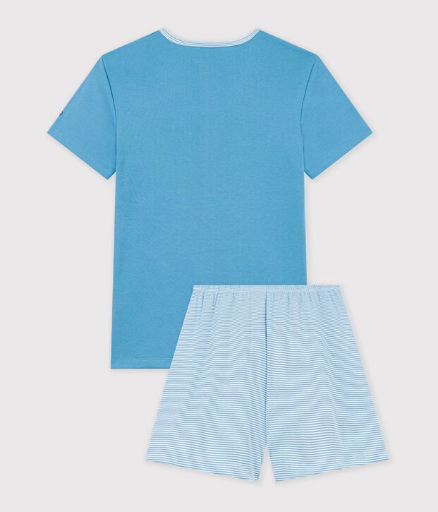 Pyjama short Femme en coton blau/vielfarbig