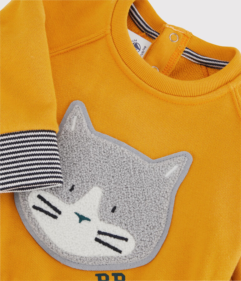 Baby-Sweatshirt aus Molton. gelb