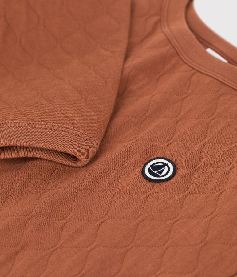 Kinder-Sweatshirt aus gestepptem Doppeljersey f&uuml;r M&auml;dchen / Jungen braun