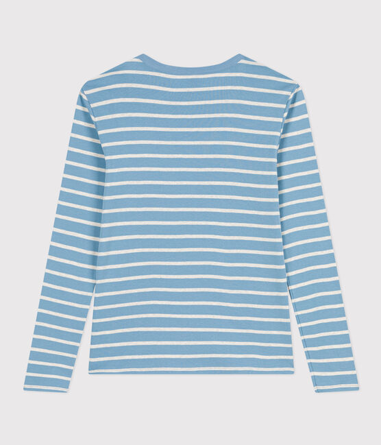 T-Shirt L’ICONIQUE aus Baumwolle mit rundem Ausschnitt für Damen AZUL/ MONTELIMAR