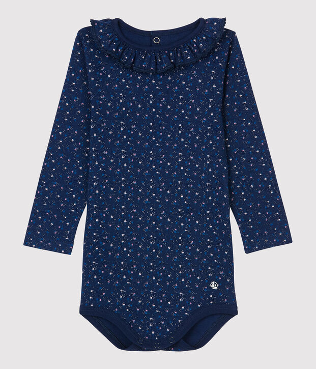 Baby-Body aus Baumwolle. blau/vielfarbig