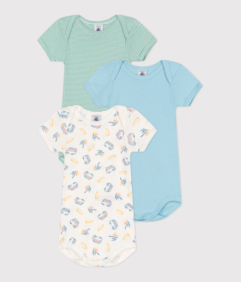 3er-Set kurz&auml;rmelige Strampler aus Baumwolle mit Minibus-Motiv variante 1