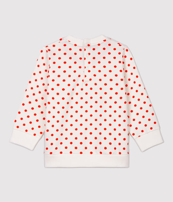Baby-Sweatshirt aus Molton. weiss MARSHMALLOW/ CAROTTE
