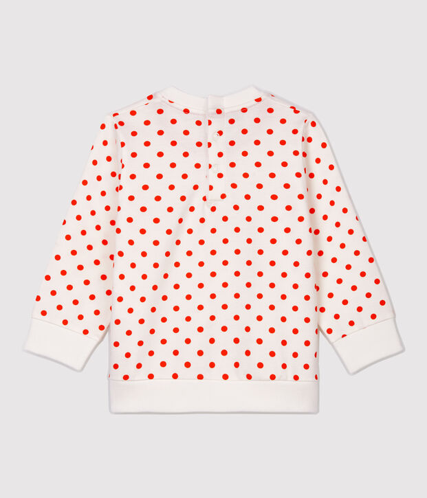 Baby-Sweatshirt aus Molton. weiss/orange