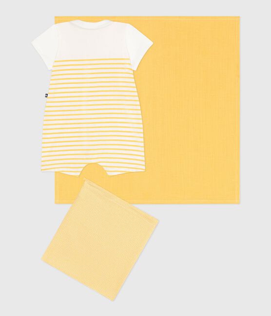 2-teiliges Newborn-Set mit Kurzoverall und Wickeltuch weiss MARSHMALLOW/ ORGE
