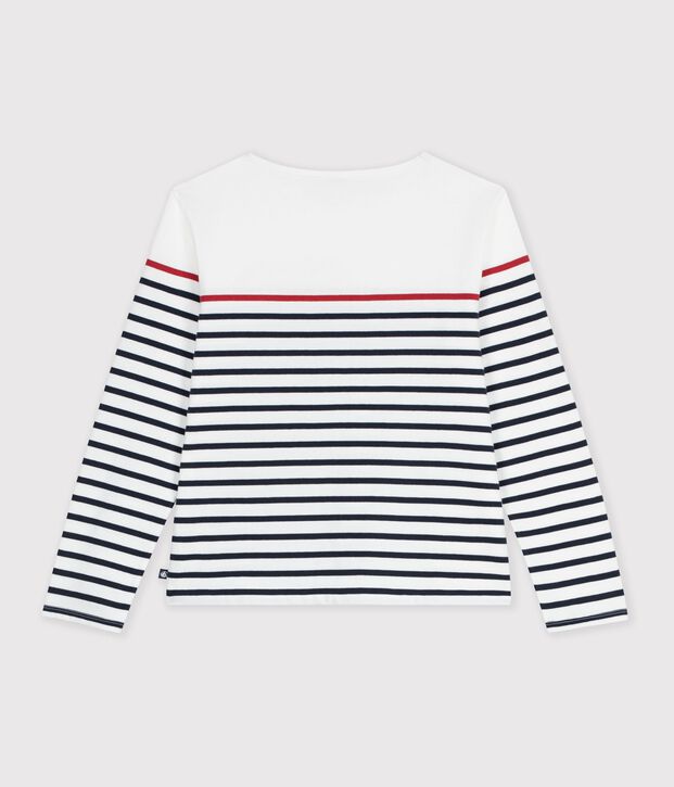 Damen Streifenshirt Marini&egrave;re aus Baumwolle weiss/vielfarbig