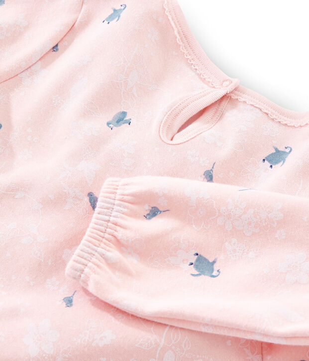 Lang&auml;rmeliges Nachthemd mit Pinguin-Muster aus Doppeljersey f&uuml;r M&auml;dchen rosa/vielfarbig